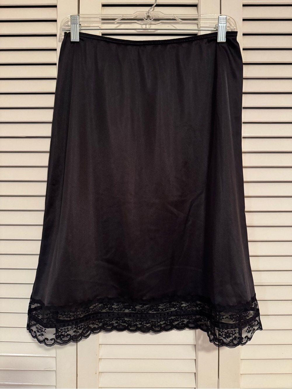 Black Lace Hem Slip Skirt